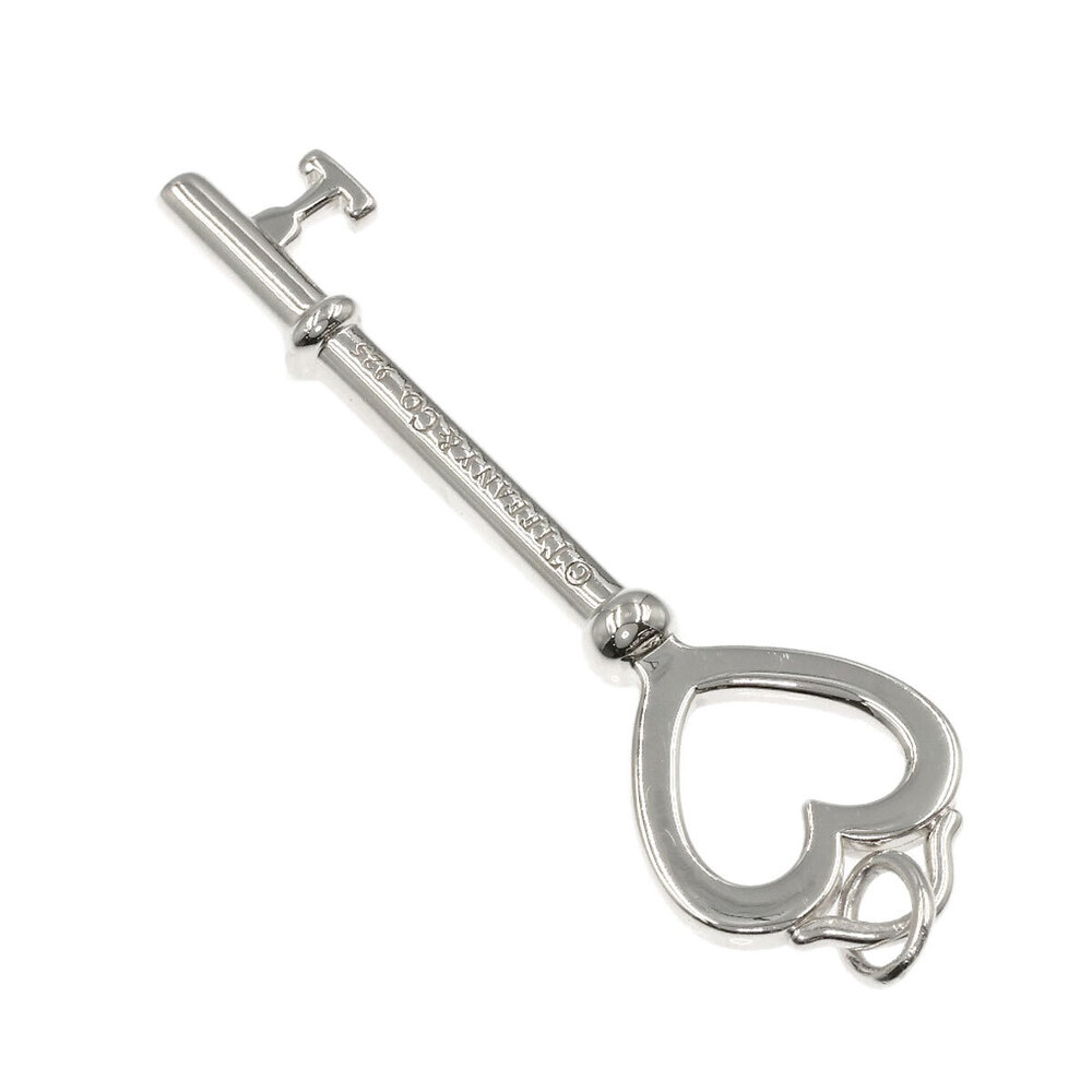 Tiffany Co Heart Key Pendant Silver